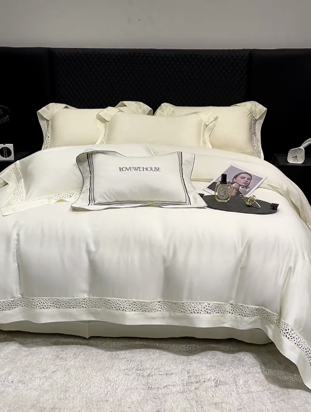 91家纺网 家纺一手货源 找家纺 若未家居 LOVEWE HOUSE 2025新款进口天丝意式镂空工艺高端套件--威尔士 威尔士 贵族白