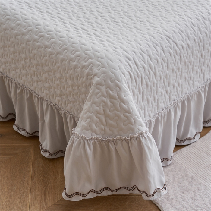 91家纺网 家纺一手货源 找家纺 恒爱家纺 2024新款玉玲珑单床盖 绅士灰