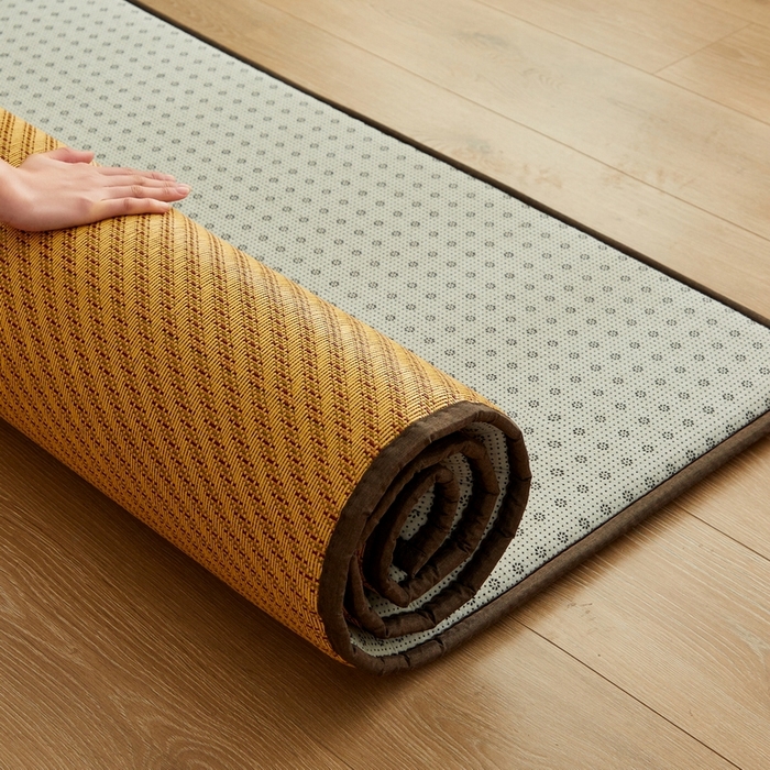 91家纺网 家纺一手货源 找家纺 祁恋婷家居 2024新款日式榻榻米冰藤午睡垫-大床 编织藤-棕色