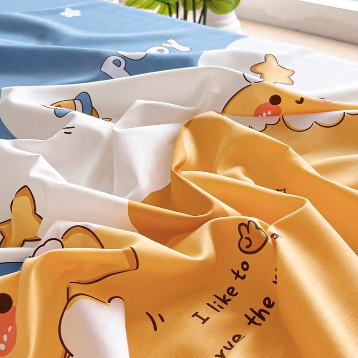 91家纺网 家纺一手货源 找家纺 情煊家纺 2024新款全棉斜纹直角床单系列-印花款 甜星