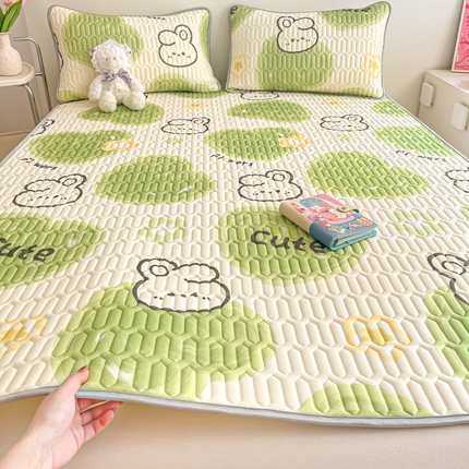 沐慕 2024新款小清新印花乳胶凉席 森系兔