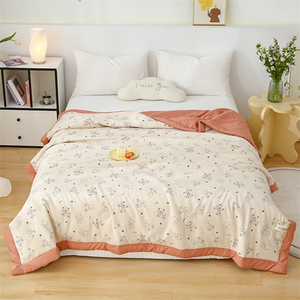 91家纺网 家纺一手货源 找家纺 （总）爱宝被业 2025新款水洗棉麻双层纱夏凉被