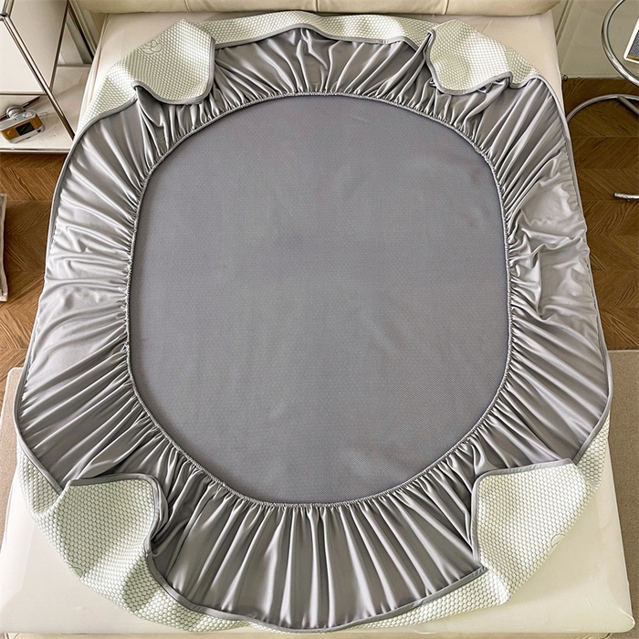 91家纺网 家纺一手货源 找家纺 （总）鑫姿席业 2025新款抗菌凉豆豆提花床笠款凉席-花朵系列