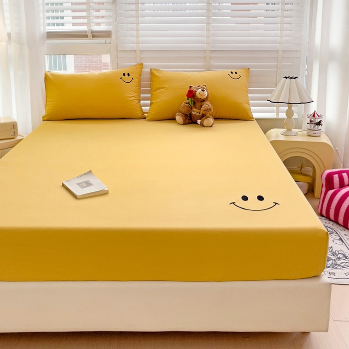 91家纺网 家纺一手货源 找家纺 梦家居 2024新款全棉水洗棉刺绣单床笠 7 秋黄