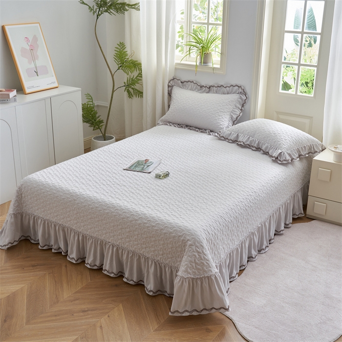 91家纺网 家纺一手货源 找家纺 恒爱家纺 2024新款玉玲珑单床盖 绅士灰