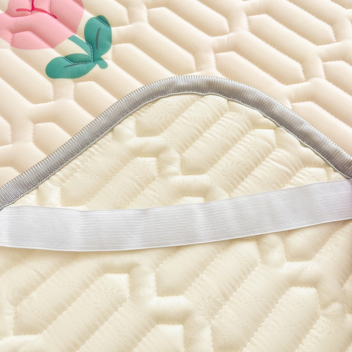 91家纺网 家纺一手货源 找家纺 沐慕 2024新款小清新印花乳胶凉席 郁金香