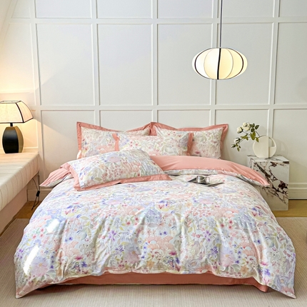 91家纺网 家纺一手货源 找家纺 （总）棉生活 2024新款铂金棉高支数码印花四件套