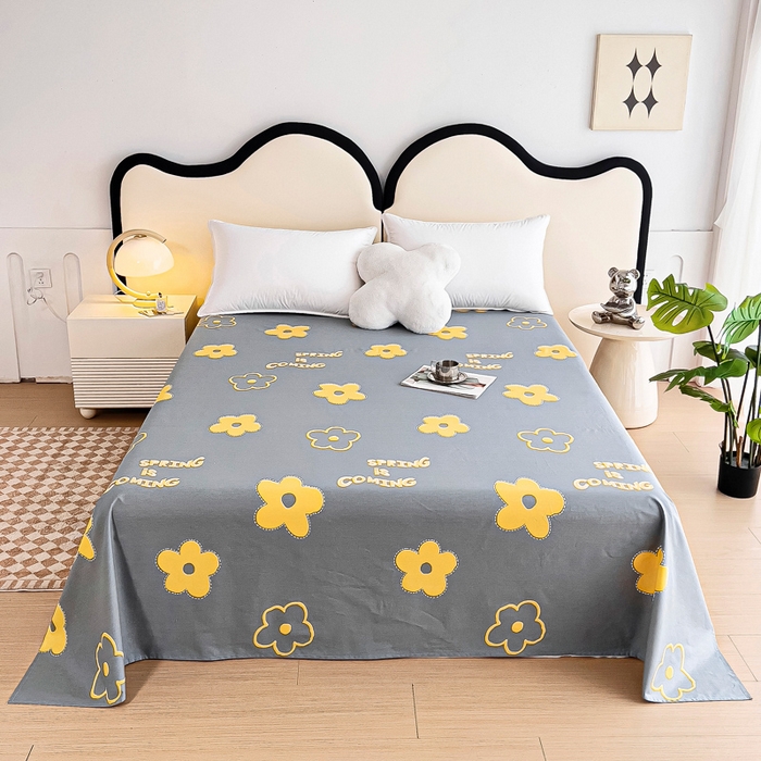 91家纺网 家纺一手货源 找家纺 情煊家纺 2024新款全棉斜纹直角床单系列-印花款 花艺