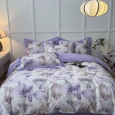 91家纺网 家纺一手货源 找家纺 （总）棉生活 2024新款铂金棉高支数码印花四件套