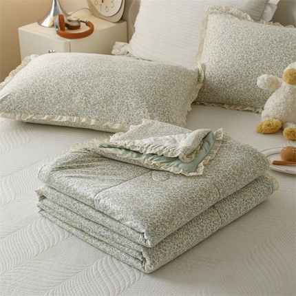 有货 2024新款春夏新款法式针织棉印花夏被春秋被 沐妍