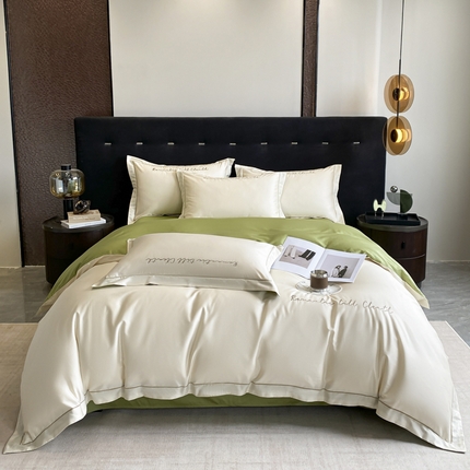 91家纺网 家纺一手货源 找家纺 （总）拼社家纺 2024 全棉长绒棉纯棉四件套刺绣轻奢床上用品-安娜系列