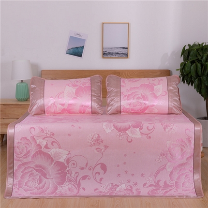 91家纺网 家纺一手货源 找家纺 （总）好梦来家纺（原锦茂家纺） 2025新款新款冰丝席舒适凉感透气凉席1号牡丹盛世