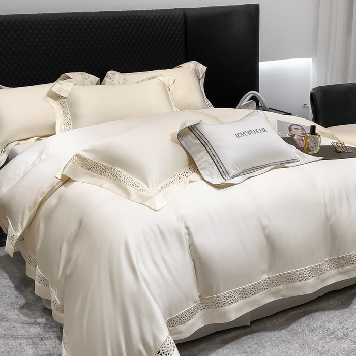 91家纺网 家纺一手货源 找家纺 若未家居 LOVEWE HOUSE 2025新款进口天丝意式镂空工艺高端套件--威尔士 威尔士 贵族白