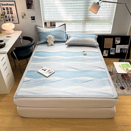 倾慕2024新款简约风牛奶丝凉席 舞动乐符