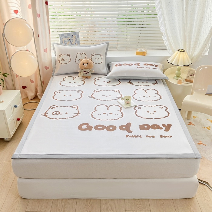 91家纺网 家纺一手货源 找家纺 博雅 2024新款1200D大版牛奶冰丝席 消消乐