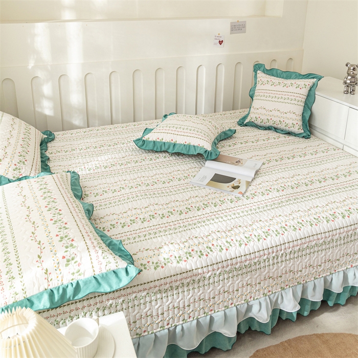 91家纺网 家纺一手货源 找家纺 美优兰 2025新款全棉防滑榻榻米炕垫纯棉床盖三件套