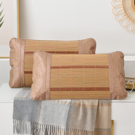 91家纺网 家纺一手货源 找家纺 丹兰 2025新款夏季凉席枕套成人藤枕芯套单人冰丝枕头套夏天凉爽竹席枕套 金砖竹枕套