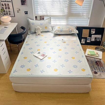 倾慕2024新款简约风牛奶丝凉席 香橙