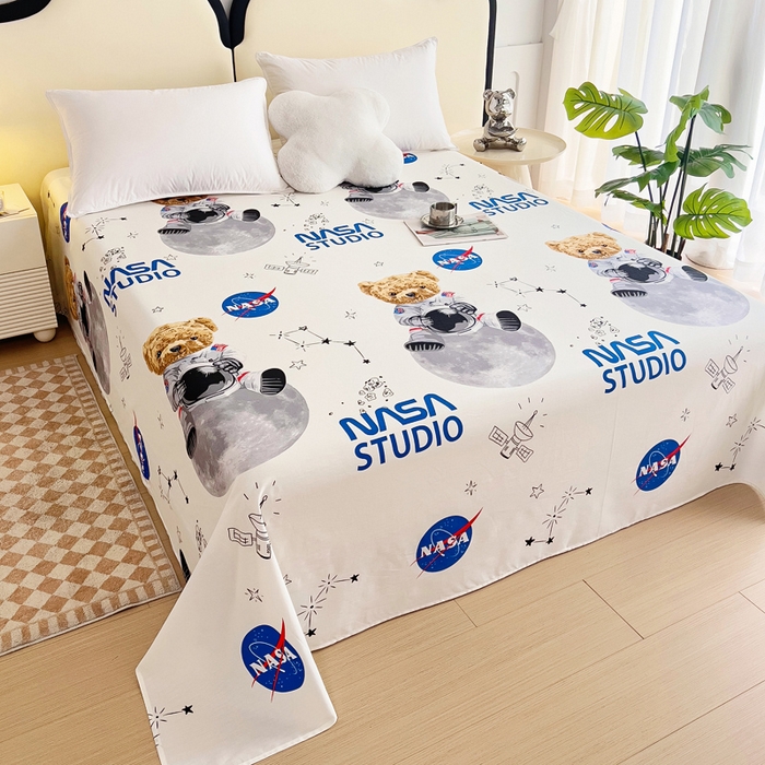 91家纺网 家纺一手货源 找家纺 情煊家纺 2024新款全棉斜纹直角床单系列-印花款 童趣