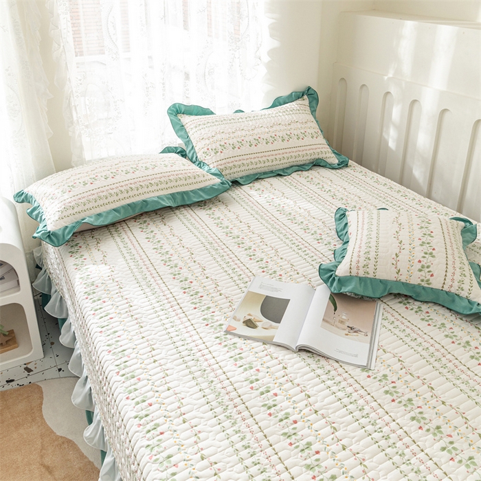 91家纺网 家纺一手货源 找家纺 美优兰 2025新款全棉防滑榻榻米炕垫纯棉床盖三件套