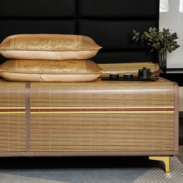 91家纺网 家纺一手货源 找家纺 丹兰 2025新品竹席冰藤凉席折叠双面藤席子夏季草席单人冰丝席 芊芊诗意