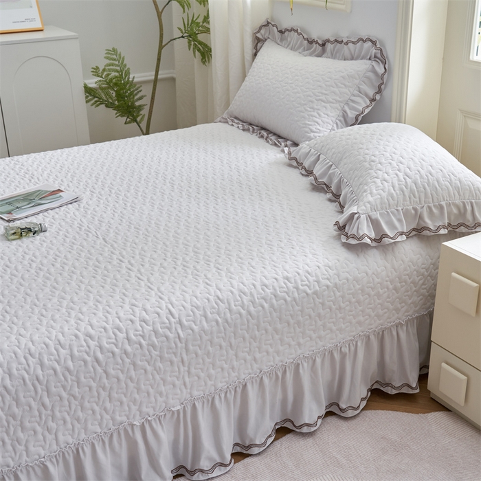 91家纺网 家纺一手货源 找家纺 恒爱家纺 2024新款玉玲珑单床盖 绅士灰