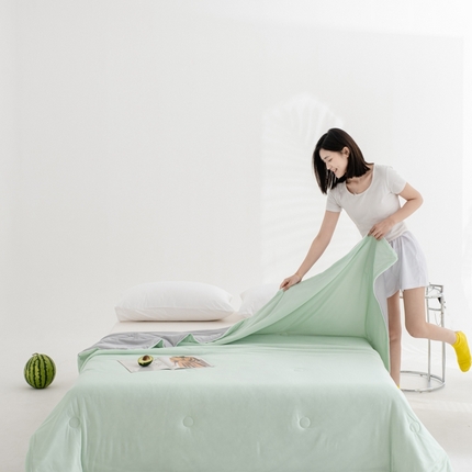 91家纺网 家纺一手货源 找家纺 （总）恒科家纺 2025新款凉感丝冰淇淋夏被可机洗夏被新品空调被西瓜被