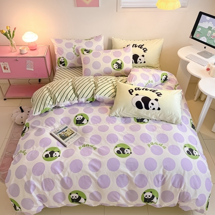 91家纺网 家纺一手货源 找家纺 （总）顾里家纺 2024新款40支13372韩风萌趣治愈全棉数码大版喷气印花四件套