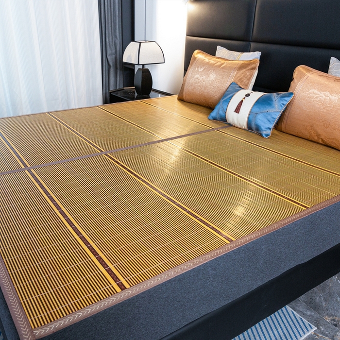 91家纺网 家纺一手货源 找家纺 丹兰 2025新品竹席冰藤凉席折叠双面藤席子夏季草席单人冰丝席 芊芊诗意