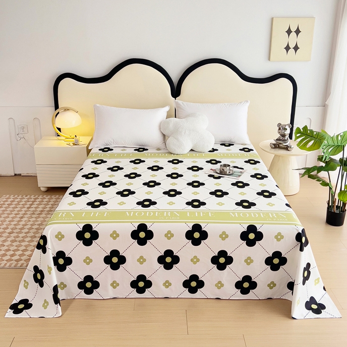 91家纺网 家纺一手货源 找家纺 情煊家纺 2024新款全棉斜纹直角床单系列-印花款 沁雅