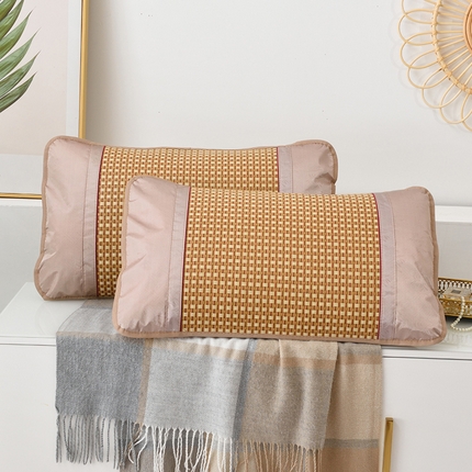 91家纺网 家纺一手货源 找家纺 丹兰 2025新款夏季凉席枕套成人藤枕芯套单人冰丝枕头套夏天凉爽竹席枕套 白玉藤枕套