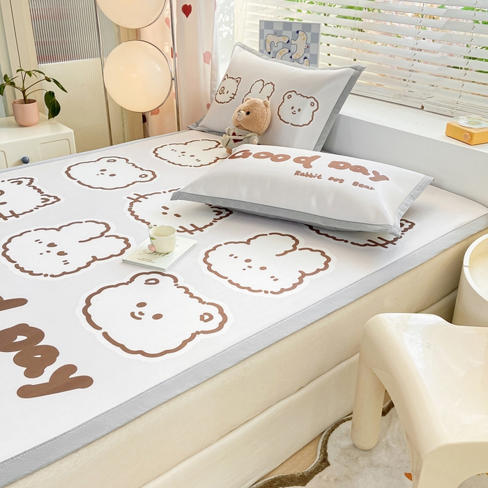 91家纺网 家纺一手货源 找家纺 博雅 2024新款1200D大版牛奶冰丝席 消消乐