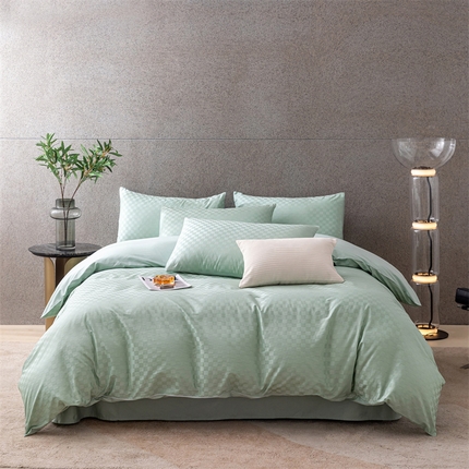 91家纺网 家纺一手货源 找家纺 佳汐蓝 2024新款60支全棉提花四件套-琪格系列 琪格系列-蓝色