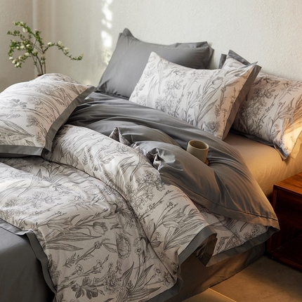 千朵森 2024新款A类全棉拼角印花四件套（风格二） 清苔