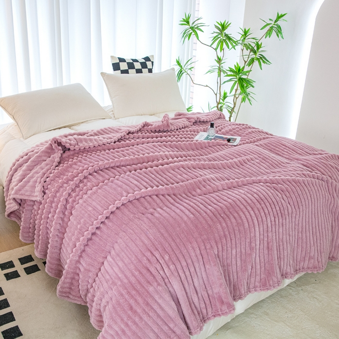 91家纺网 家纺一手货源 找家纺 卡琪曼 2024新款高克重魔法绒牛奶绒毛毯毯子 豆沙