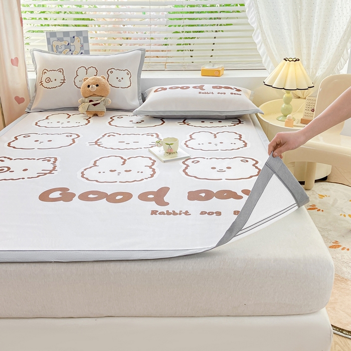 91家纺网 家纺一手货源 找家纺 博雅 2024新款1200D大版牛奶冰丝席 消消乐