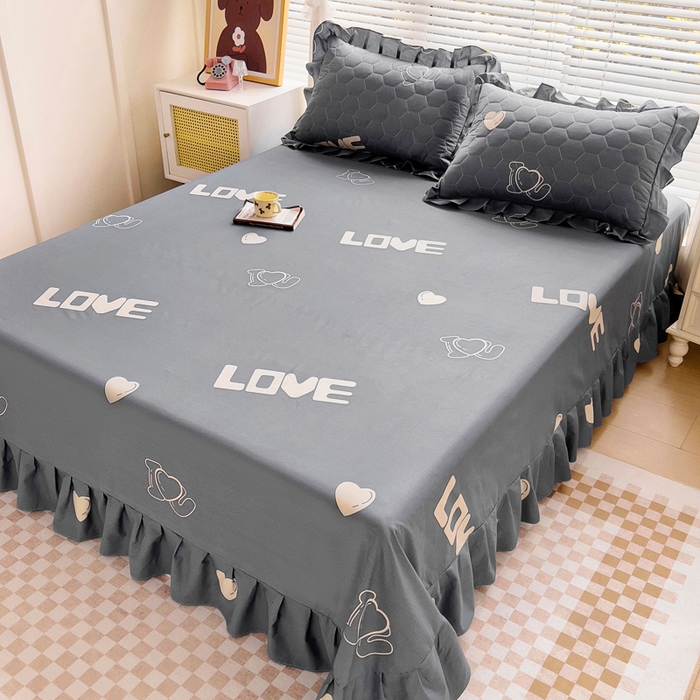 91家纺网 家纺一手货源 找家纺 情煊家纺 2024新款全棉斜纹花边床单系列-印花款 简爱