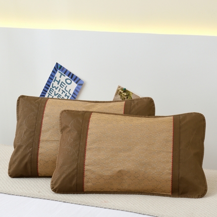 91家纺网 家纺一手货源 找家纺 丹兰 2025新款夏季凉席枕套成人藤枕芯套单人冰丝枕头套夏天凉爽竹席枕套 冰丝圆枕套