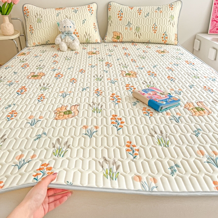 沐慕 2024新款小清新印花乳胶凉席 田园松鼠