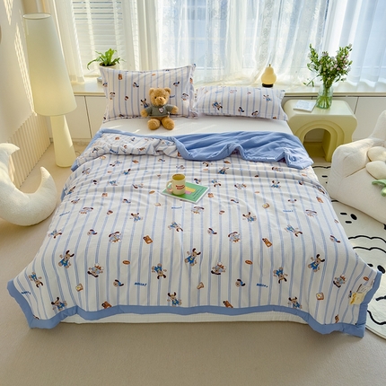 91家纺网 家纺一手货源 找家纺 （总）蓝冰家纺 2024新款亲肤舒适泡泡棉印花夏被夏凉被空调被