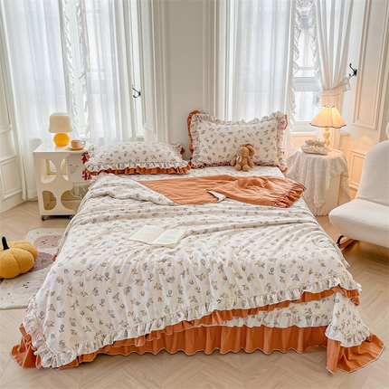 恒爱家纺 2024新款韩版泡泡棉系列单床盖 木棉花