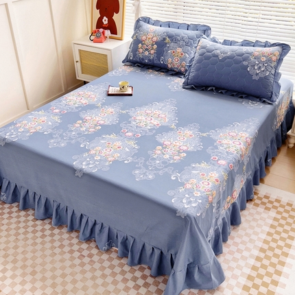 91家纺网 家纺一手货源 找家纺 （总）情煊家纺 2024新款全棉床单单品纯色床单斜纹花边床单系列-印花款