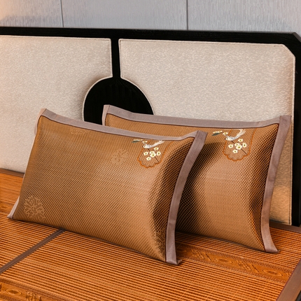 91家纺网 家纺一手货源 找家纺 丹兰 2025新款夏季凉席枕套成人藤枕芯套单人冰丝枕头套夏天凉爽竹席枕套 凤凰冰藤枕套