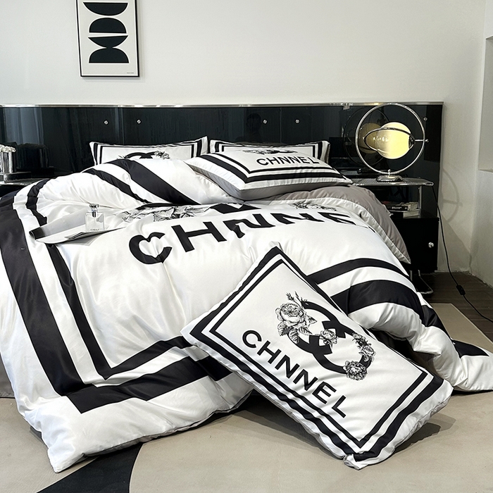 91家纺网 家纺一手货源 找家纺 摩卡家纺 2024新品水洗真丝轻奢系列黑白香