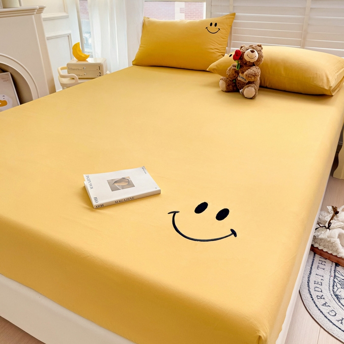 91家纺网 家纺一手货源 找家纺 梦家居 2024新款全棉水洗棉刺绣单床笠 7 秋黄