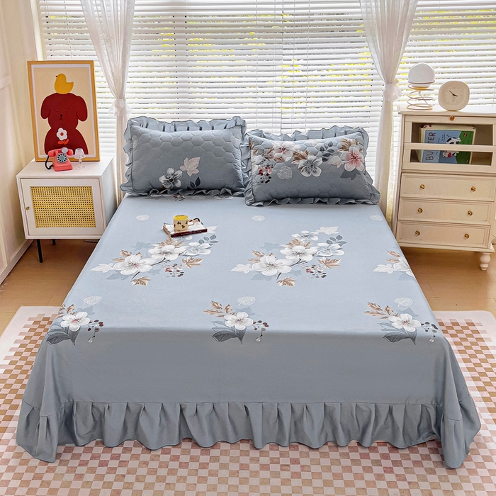 91家纺网 家纺一手货源 找家纺 情煊家纺 2024新款全棉斜纹花边床单系列-印花款 茗香阁