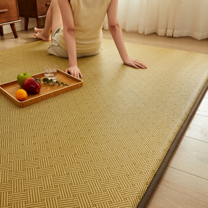 91家纺网 家纺一手货源 找家纺 祁恋婷家居 2024新款日式榻榻米冰藤午睡垫-小床 饼干藤-青色