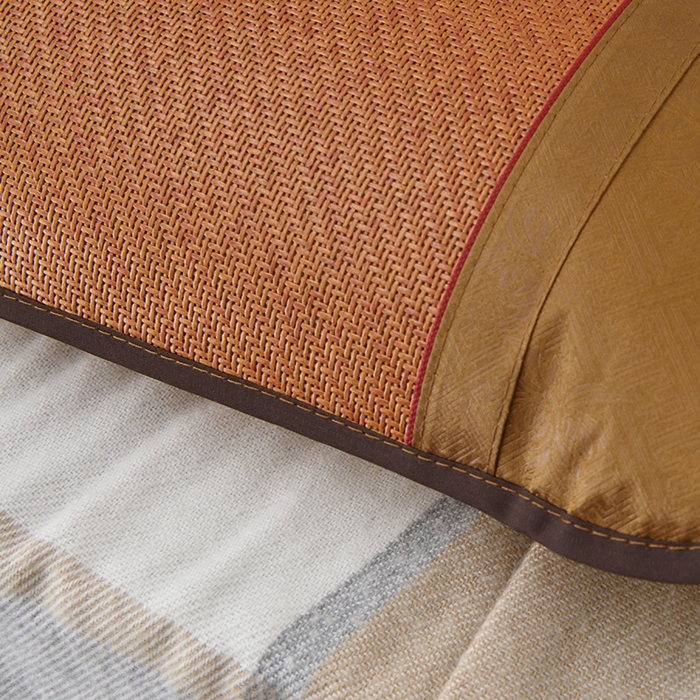 91家纺网 家纺一手货源 找家纺 丹兰 2025新款夏季凉席枕套成人藤枕芯套单人冰丝枕头套夏天凉爽竹席枕套 红藤枕套