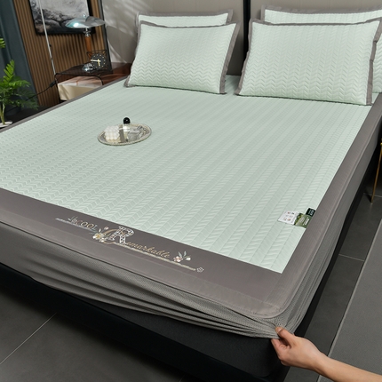 91家纺网 家纺一手货源 找家纺 （总）小牛席业 2024新款CR冷感乳胶席（床笠款）凉席藤席冰藤席冰丝席竹席乳胶席乳胶凉席凉感豆豆席