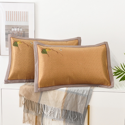 91家纺网 家纺一手货源 找家纺 丹兰 2025新款夏季凉席枕套成人藤枕芯套单人冰丝枕头套夏天凉爽竹席枕套 初夏冰藤枕套